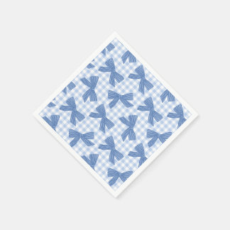 Guardanapo De Papel Coquete azul xadrez e laços