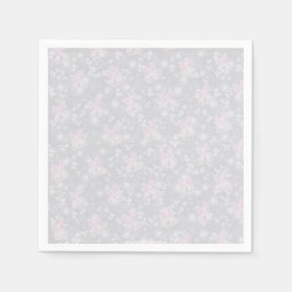 Guardanapo De Papel Coquete laço rosa transparente e jardim de rosas