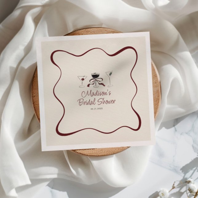 Guardanapo De Papel Coquetéis Desenhados à Mão Quadro Ondulado Chá de  (Criador carregado)