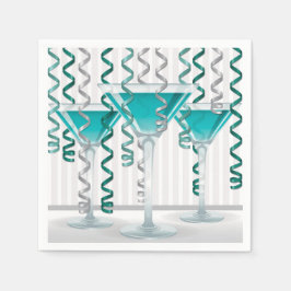 Guardanapo De Papel Coquetel aquático e fita