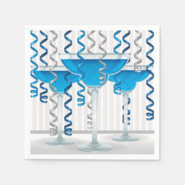 Guardanapo De Papel Coquetel azul e fita