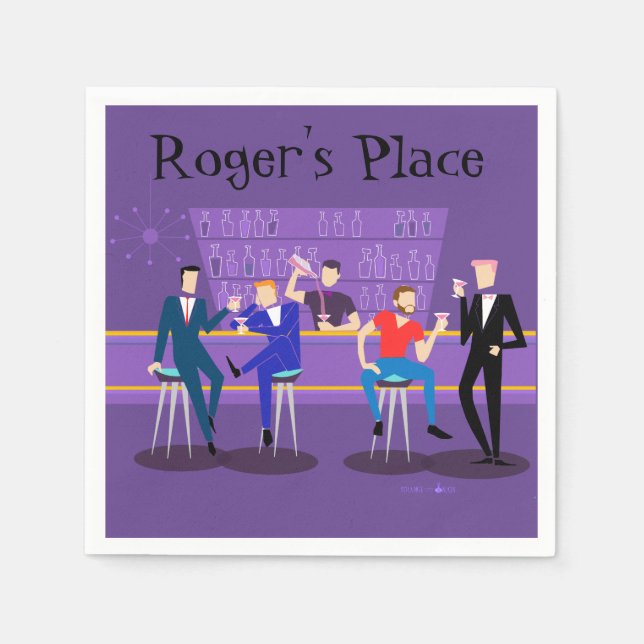 Guardanapo De Papel Coquetel Bar Retro Nápoles (Frente)