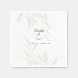 Guardanapo De Papel Coquetel Botânico Verde Elegante Sage