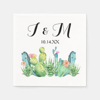 Guardanapo De Papel Coquetel Cactus, Coquetel de Caqueta Verde Azul