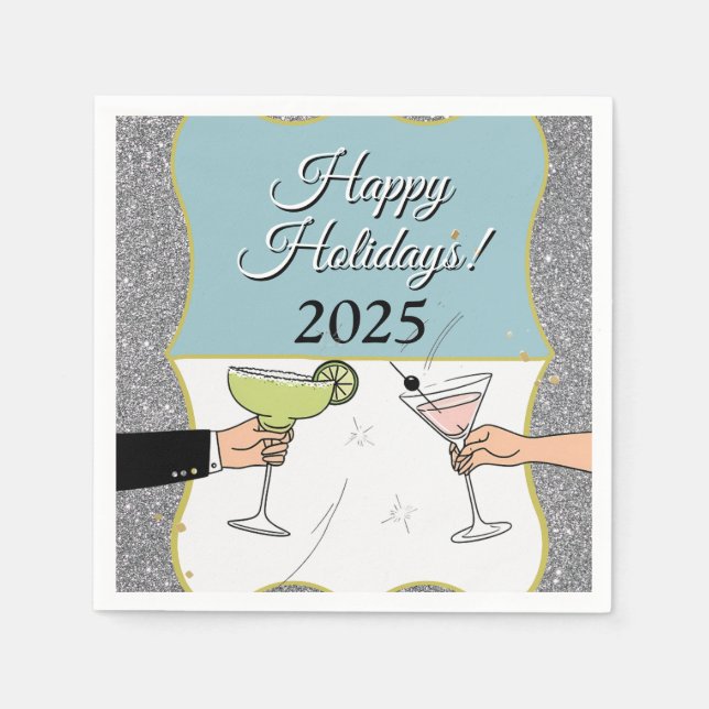 Guardanapo De Papel Coquetel, conversas sofisticadas, bebida (Frente)