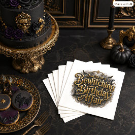 Guardanapo De Papel Coquetel de Aniversário Dourado Encantador