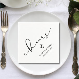 Guardanapo De Papel Coquetel de Aplausos de Casamento Minimalista