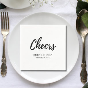 Guardanapo De Papel Coquetel de Aplausos de Casamento Minimalista Pers