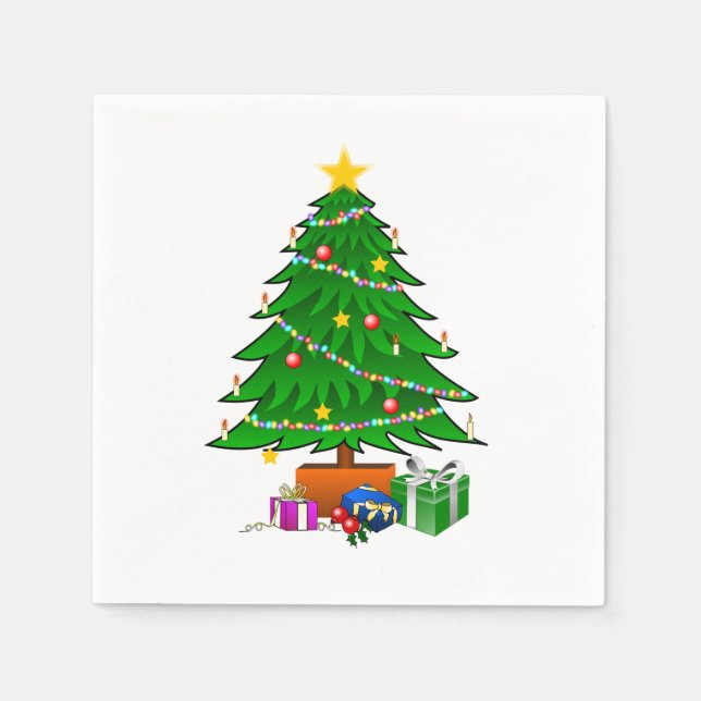 Guardanapo De Papel Coquetel de Árvore de Natal Napkin (Frente)