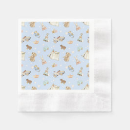 Guardanapo De Papel Coquetel de Brinquedos com Chá de fraldas Azul