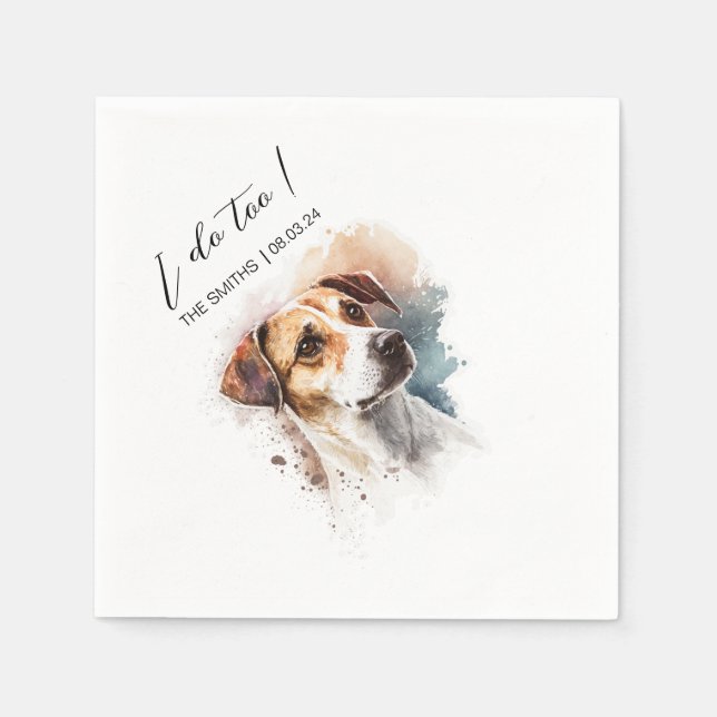 Guardanapo De Papel Coquetel de Cachorro Personalizado Napkins Usando  (Frente)
