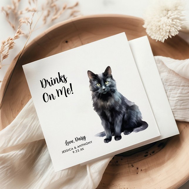 Guardanapo De Papel Coquetel de Casamento de Gato (Criador carregado)