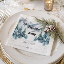 Guardanapo De Papel Coquetel de Casamento de Inverno Elegante