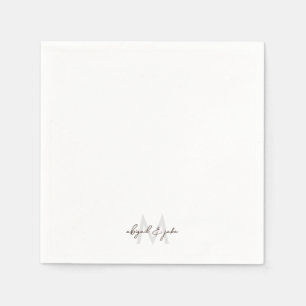 Guardanapo De Papel Coquetel de Casamento de Monograma e Nomes de Font