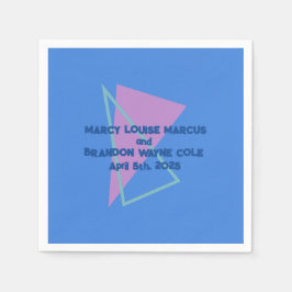 Guardanapo De Papel Coquetel de Casamento de Ondas Nova Azul