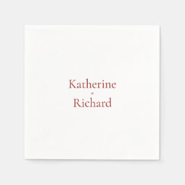 Guardanapo De Papel Coquetel de casamento vermelho e branco