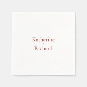 Guardanapo De Papel Coquetel de casamento vermelho e branco