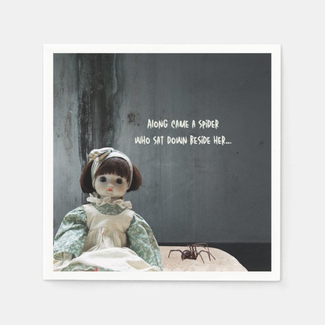 Guardanapo De Papel Coquetel de Halloween Napkins, Srta. Muffet assust (Frente)