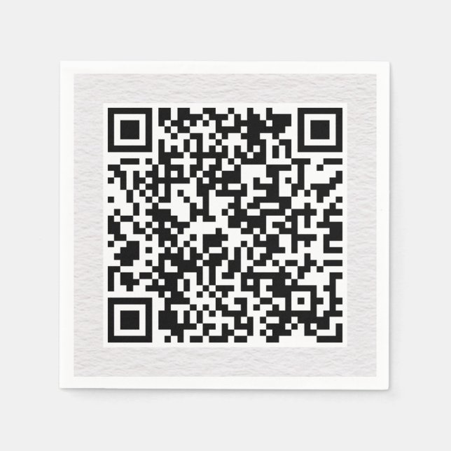 Guardanapo De Papel Coquetel de Link de Código QR Personalizado (Frente)