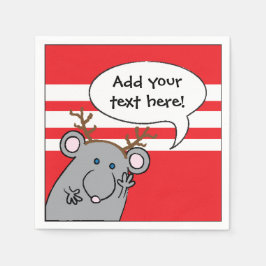 Guardanapo De Papel Coquetel de Natal Personalizado Napkins "Rato"