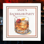 Guardanapo De Papel Coquetel de Partido Personalizado Antigo e Movido<br><div class="desc">Convide as caras para bebidas antiquadas para celebrar o noivo. Perfeito para uma despedida de solteiro. O design antigo pode ser encontrado em mais itens na minha loja,  PageCreativeDesigns.</div>