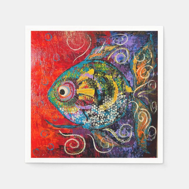 Guardanapo De Papel Coquetel de Peixe Napkins (Frente)