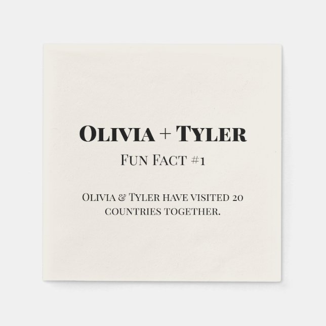 Guardanapo De Papel Coquetel de Recepção de casamento de Fato Moderno  (Frente)