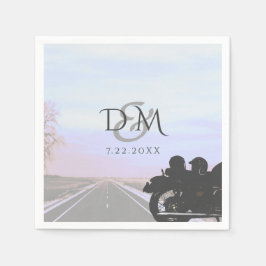 Guardanapo De Papel Coquetel de Recepção de casamento de Motociclismo 