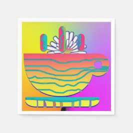 Guardanapo De Papel Coquetel do Campeonato Amarelo de Saucer