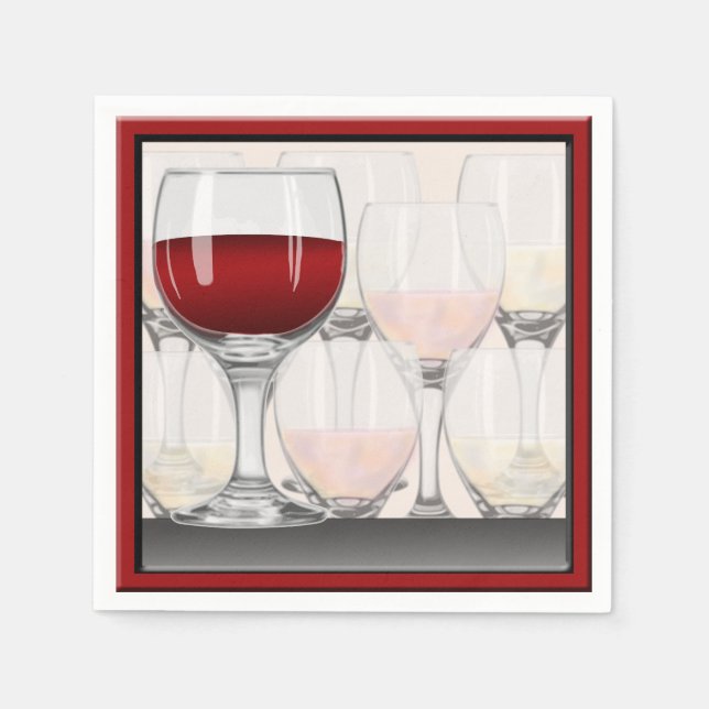 Guardanapo De Papel Coquetel do Partido do Provando do Vinho (Frente)