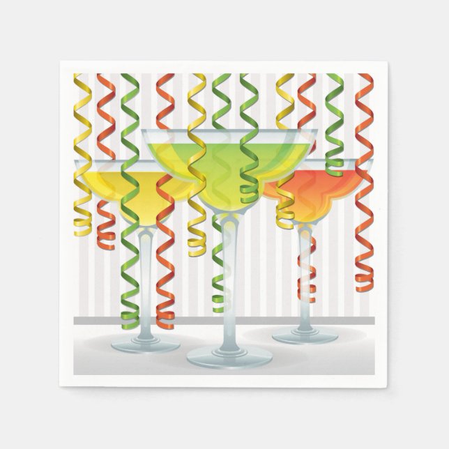 Guardanapo De Papel Coquetel e fita brilhantes (Frente)