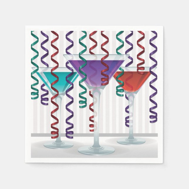 Guardanapo De Papel Coquetel e fita brilhantes (Frente)