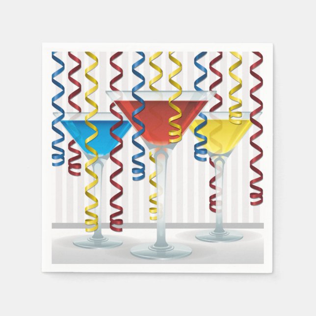 Guardanapo De Papel Coquetel e fita brilhantes (Frente)