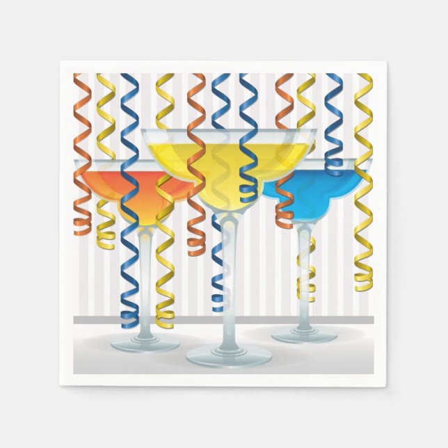 Guardanapo De Papel Coquetel e fita brilhantes (Frente)