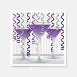 Guardanapo De Papel Coquetel e fita roxas