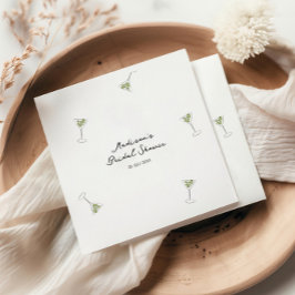 Guardanapo De Papel Coquetel Excêntrico de Noiva com Laço Desenhado à