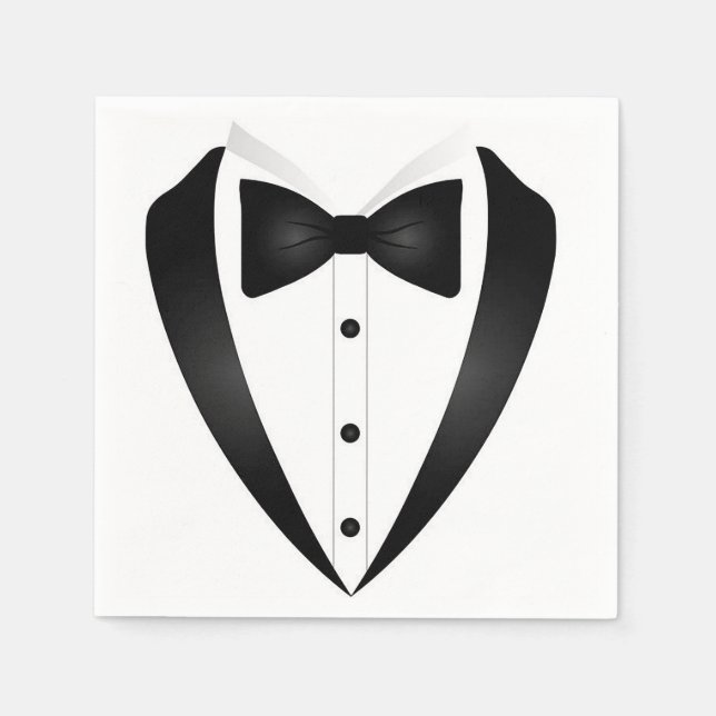 Guardanapo De Papel Coquetel Formal Tuxedo (Frente)