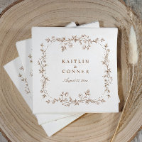 Coquetel Marrom Floral Francês Vintage de Noiva