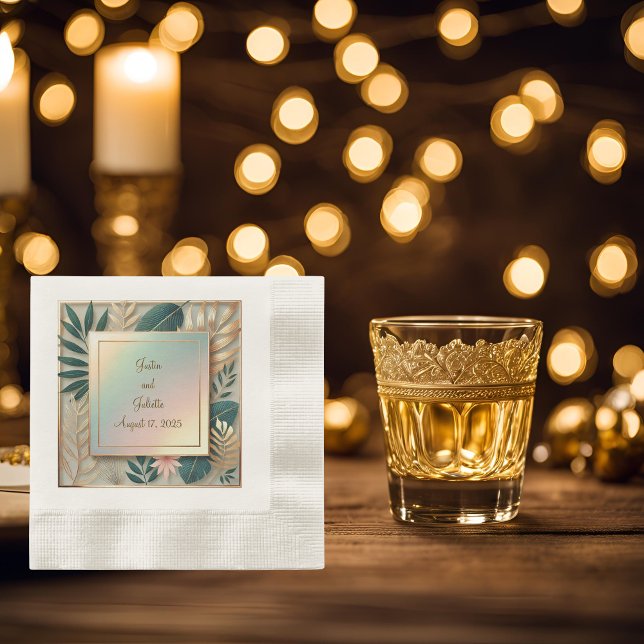 Guardanapo De Papel Coquetel Mínimo Elegante Elegante Tropical (Criador carregado)