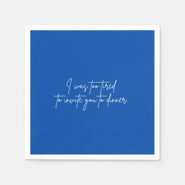 Guardanapo De Papel Coquetel napkin divertida festa de roteiro azul (Frente)