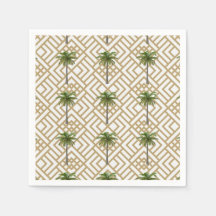 Coquetel Napkin Dourado com Palmeiras