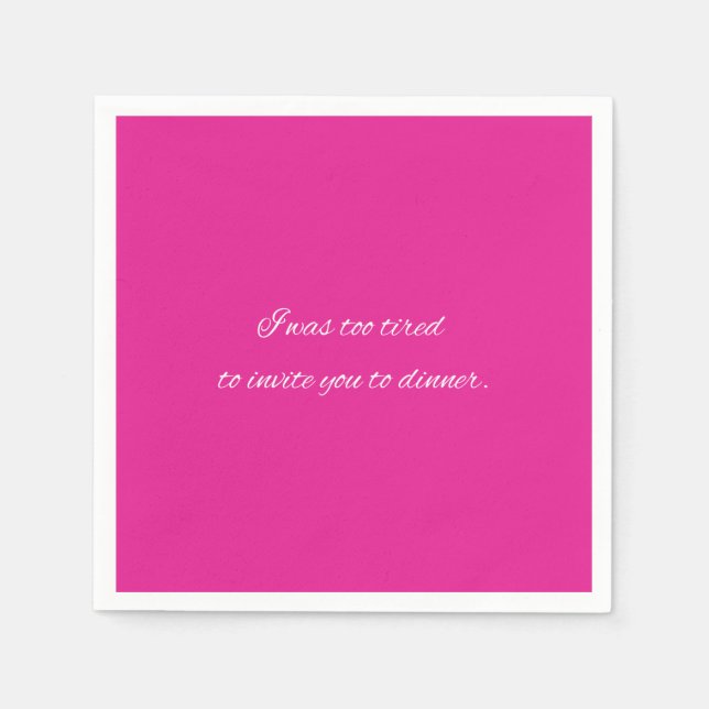 Guardanapo De Papel Coquetel napkin festa rosa engraçada (Frente)