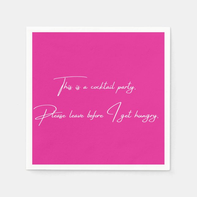 Guardanapo De Papel Coquetel napkin festa rosa engraçada (Frente)