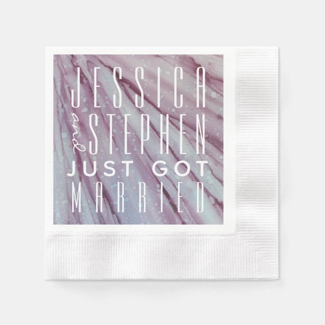 Guardanapo De Papel Coquetel Napkin Turquoise e Lavandas (Frente)