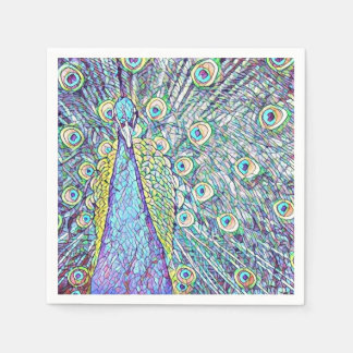 Guardanapo De Papel Coquetel Napkins com Bonito Design de Peacock