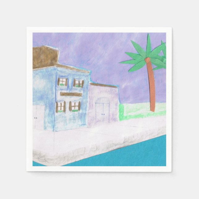 Guardanapo De Papel Coquetel Napkins com um Design Caribe (Frente)