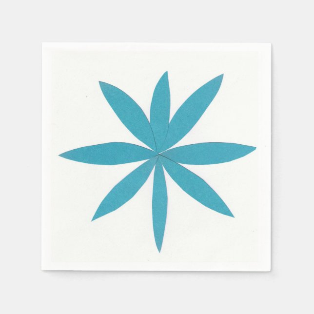 Guardanapo De Papel Coquetel Napkins com um Design Turquoise Star (Frente)