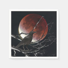 Coquetel Napkins, O Corvo em Vermelho e Negro