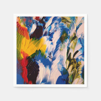 Guardanapo De Papel Coquetel Padrão Abstrato de Arte Azul Napkin