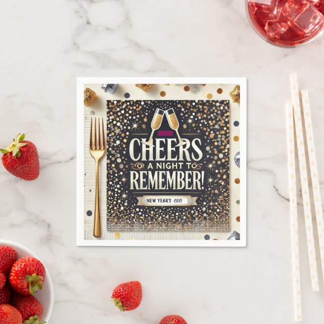 Guardanapo De Papel Coquetel Padrão da véspera de ano novo (Insitu)